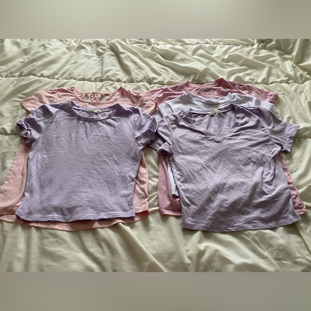 5 Girls T-Shirt Lot Size S-XL Active Basic, Old Navy and More